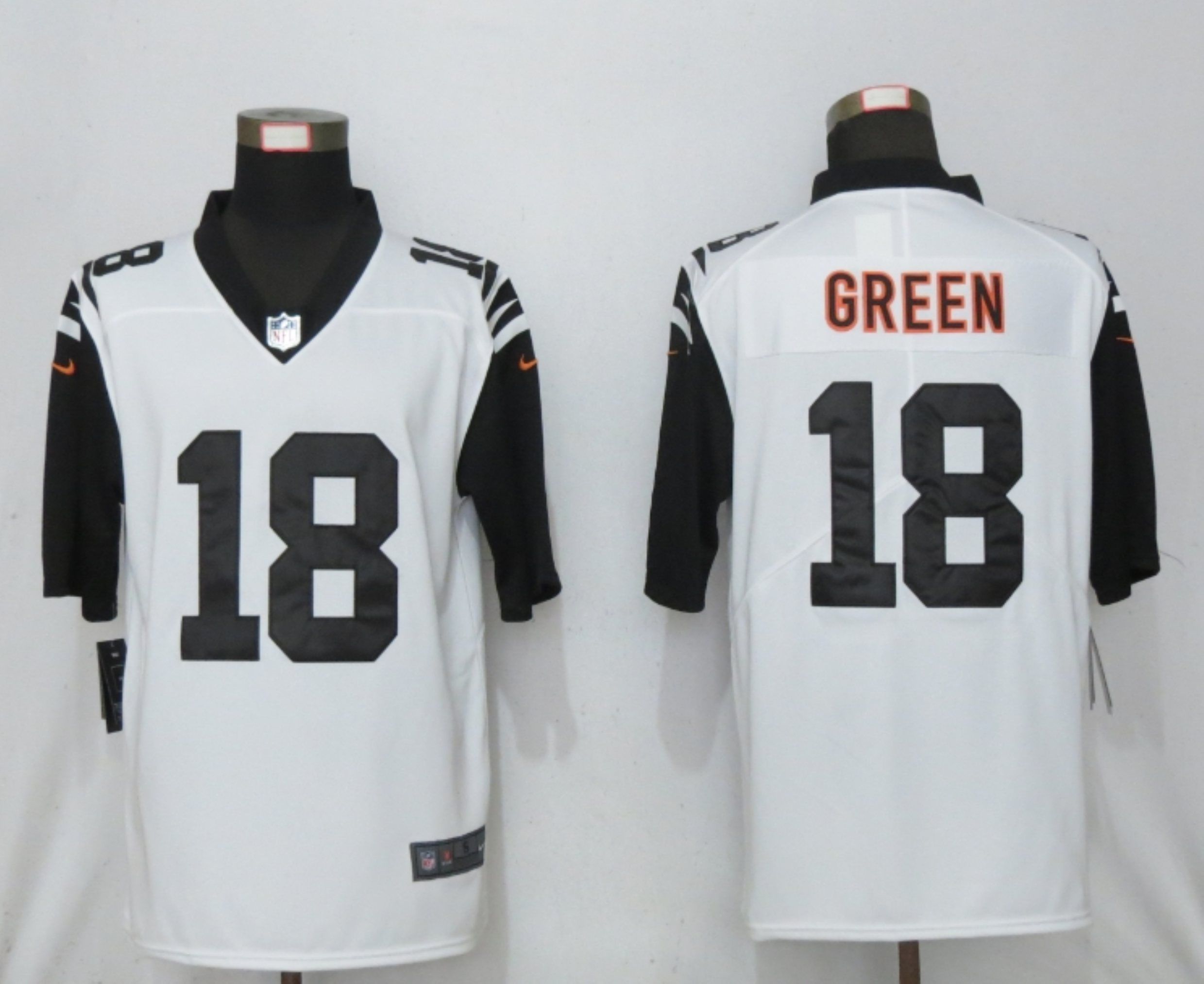 Men Cincinnati Bengals #18 Green White 2nd Alternate Vapor Limited Nike NFL Jersey->cincinnati bengals->NFL Jersey